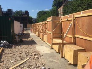 Wooden building site fencing