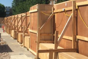 Building site fencing in Suffolk