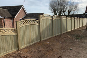 Curved wooden fencing